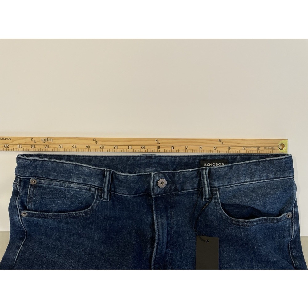 NEW Bonobos Slim Taper Jeans Mens 38x32 Blue Stretch Denim Pants Dark Wash - Picture 6 of 8